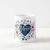 Hübsches Herz Floral 2 Foto Beste Mama je Kaffeetasse (Mittel)