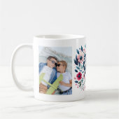 Hübsches Herz Floral 2 Foto Beste Mama je Kaffeetasse (Links)