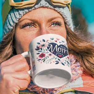 Hübsches Herz Floral 2 Foto Beste Mama je Kaffeetasse