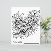 Hübsches Herz und Blume | Farbseite (Stehend Vorderseite)