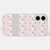 Hübsches Herzmuster in Rosa Girlspitze Case-Mate iPhone Hülle (Rückseite (Horizontal))