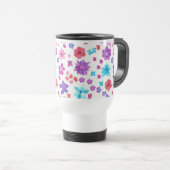 Hübsches Hippy-Blume-Power-Travel-Mug Reisebecher (VorderseiteRechts)