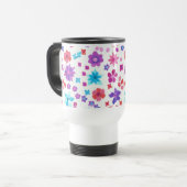Hübsches Hippy-Blume-Power-Travel-Mug Reisebecher (Vorderseite Links)
