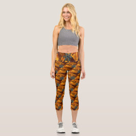 HÜBSCHES Hochwaisted-Capris Capri Leggings