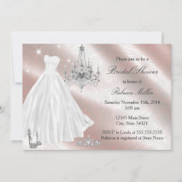 Hübsches Hochzeitskleid Brautparty Einladung