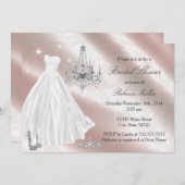 Hübsches Hochzeitskleid Brautparty Einladung (Vorne/Hinten)