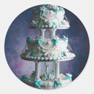 Hübsches Hochzeitskuchendesign Runder Aufkleber