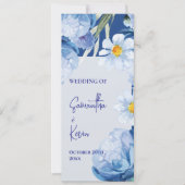 Hübsches Hochzeitsprogramm für Blaublauer Flora Einladung (Vorderseite)
