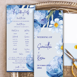 Hübsches Hochzeitsprogramm für Blaublauer Flora Einladung