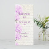 Hübsches Hochzeitsprogramm für die Pastel lila Programm (Stehend Vorderseite)