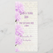 Hübsches Hochzeitsprogramm für die Pastel lila Programm (Vorderseite)