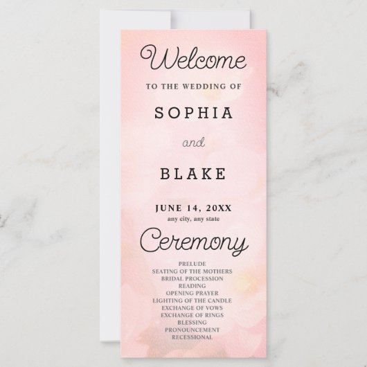 Hübsches Hochzeitsprogramm für die weißen Blume (Vorderseite)