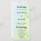 Hübsches Hochzeitsprogramm für grüne und florale M (Vorderseite)