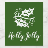 hübsches HOLLY-Muster | Weinetikett (Einzelnes Label)