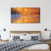 Hübsches Holzland Sonnenuntergang Goldene Reflexio Leinwanddruck (Insitu (Schlafzimmer))
