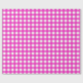Hübsches Hot Pink Gingham Prüfmuster Geschenkpapier (Flach)