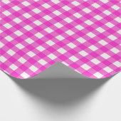 Hübsches Hot Pink Gingham Prüfmuster Geschenkpapier (Ecke)