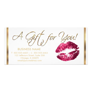 Hübsches Hot Pink 💋 Lipstick - Geschenkzertifi Werbekarte