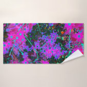 Hübsches Hot Pink, Magenta und Aqua Blue Blumen Badehandtuch (Badehandtuch)