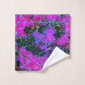 Hübsches Hot Pink, Magenta und Aqua Blue Blumen Badhandtuch Set (Waschlappen)