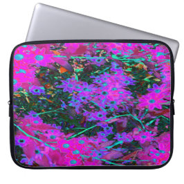 Hübsches Hot Pink, Magenta und Aqua Blue Blumen Laptopschutzhülle