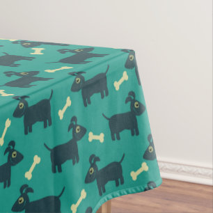 Hübsches Hundemuster mit Schlappohren & Knochen Tischdecke