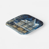 Hübsches illuminiertes Weihnachtshaus Pappteller (Gewinkelt)