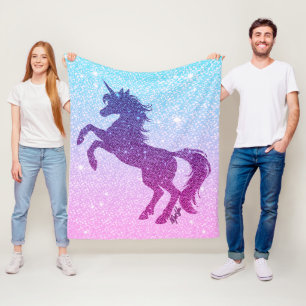 Hübsches Imitat-Glitzerunicorn-Fleece-Decke MEDIUM Fleecedecke