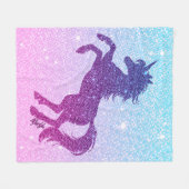 Hübsches Imitat-Glitzerunicorn-Fleece-Decke MEDIUM Fleecedecke (Vorderseite (Horizontal))