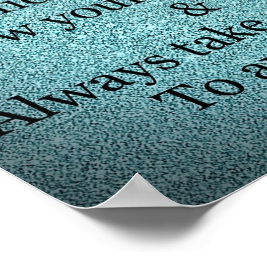 Hübsches inspirierendes Zitat-Poster Poster (Ecke)