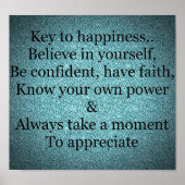 Hübsches inspirierendes Zitat-Poster Poster (Vorne)