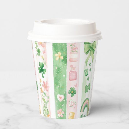 Hübsches irisches Muster Pappbecher (Rückseite)