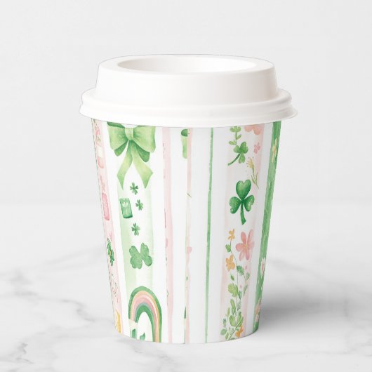 Hübsches irisches Muster Pappbecher (Rechts)