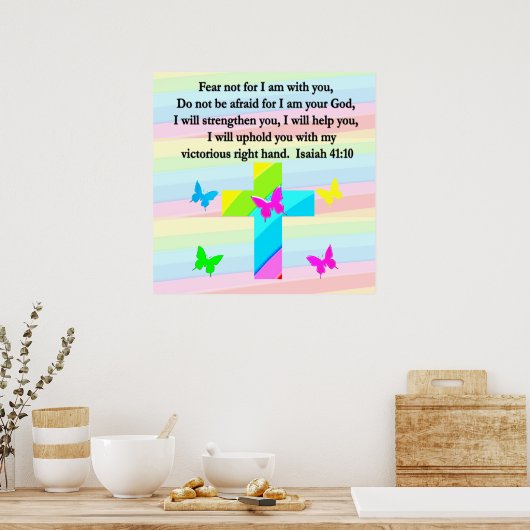 HÜBSCHES ISAIAH-DESIGN 41:10 POSTER (Küche)