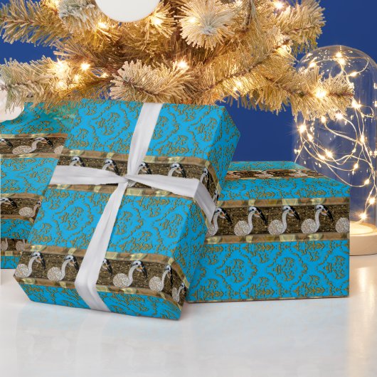 Hübsches Island Bird 2 Strip Wrapping Paper Geschenkpapier (Feiertage)