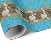 Hübsches Island Bird 2 Strip Wrapping Paper Geschenkpapier (Rolleneckpunkt)