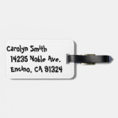 Hübsches Jäger-Pullover-Pferd u. Reiter Gepäckanhänger (Rückseite horizontal)