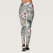 Hübsches japanisches Pink Cherry Blossom Muster Leggings (Rückseite)