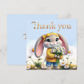 Hübsches Kaninchen mit Punkten-Schleife Danke (Vorne/Hinten)