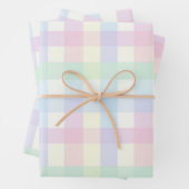 Hübsches Kariertes Pastellrosa blaues Muster Geschenkpapier Set (Beispiel)