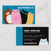 Hübsches Kätzchen auf Blau Visitenkarte (Vorne/Hinten)