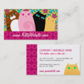 Hübsches Kätzchen auf Blumen Visitenkarte (Vorne/Hinten)