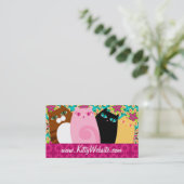 Hübsches Kätzchen auf Blumen Visitenkarte (Stehend Vorderseite)