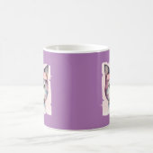 Hübsches Kätzchen mit rosa Bow-Tasse Kaffeetasse (Mittel)