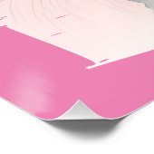 Hübsches Kätzchen mit rosa, glänzendes Poster (Ecke)