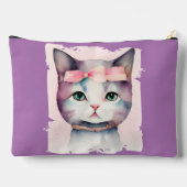 Hübsches Kätzchen mit rosa Krug Zubehörtasche (Rückseite)