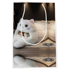 Hübsches Katzenbett – Personalisiert Mittlere Geschenktüte