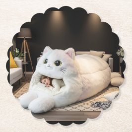 Hübsches Katzenbett – Personalisiert Untersetzer