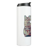 Hübsches Katzenmeme für Katzenliebhaber und Besitz Thermosbecher (Nach links gedreht)