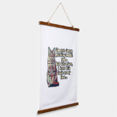 Hübsches Katzenmeme für Katzenliebhaber und Besitz Wandteppich Mit Holzrahmen (Gewinkelt)